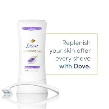 Dove Advanced Care Antiperspirant Deodorant Stick Lavender Fresh for Helping Repair Skin Barrier After Shaving, with 72-Hour Sweat & Odor Protection, 2.6 oz