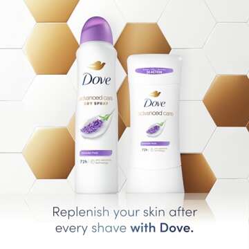 Dove Advanced Care Antiperspirant Deodorant Stick Lavender Fresh for Helping Repair Skin Barrier After Shaving, with 72-Hour Sweat & Odor Protection, 2.6 oz