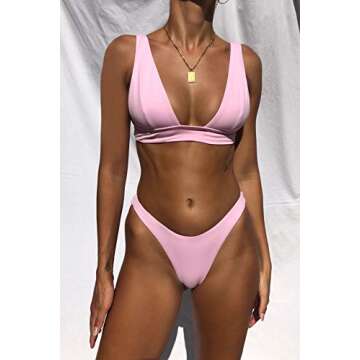 Dnzzs Women's Bikini Swimsuits 2 Piece Bathing Suits Sexy Bikinis Swimwear for Women Pink