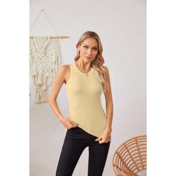 VICHYIE Summer Sleeveless Basic Tank Tops for Women