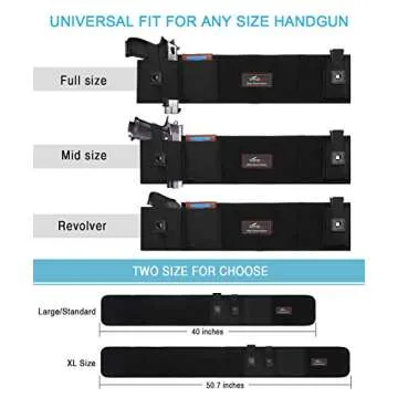 Vemingo Upgraded Conceal Carry Holster Breathable Neoprene Belly Band Holster for Concealed Carry, Glock 19, 17, 42, 43, P238, Ruger LCP, Pistols Waistband Holster for Women and Men