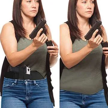 Vemingo Upgraded Conceal Carry Holster Breathable Neoprene Belly Band Holster for Concealed Carry, Glock 19, 17, 42, 43, P238, Ruger LCP, Pistols Waistband Holster for Women and Men