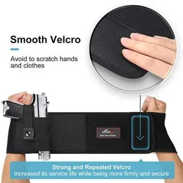 Vemingo Upgraded Conceal Carry Holster Breathable Neoprene Belly Band Holster for Concealed Carry, Glock 19, 17, 42, 43, P238, Ruger LCP, Pistols Waistband Holster for Women and Men