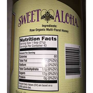 Sweet Aloha Hawaii Raw Organic Multi Floral Honey