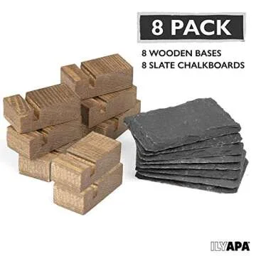 Mini Chalkboard Signs for Tables - Rustic Set of 8