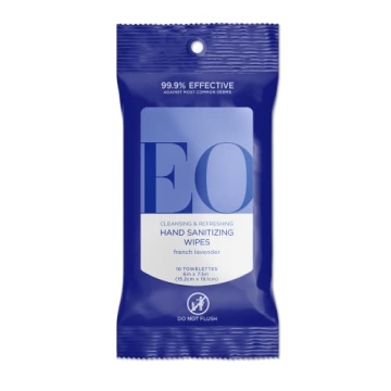 EO Hand Cleansing Wipes, French Lavender, 60 Portable Wipes