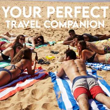 Dock & Bay Beach Towel - Quick Dry, Sand Free - Compact, Lightweight - 100% Recycled - Includes Bag - Cabana - Whitsunday Blue - Extra Large (200x90cm, 78x35)