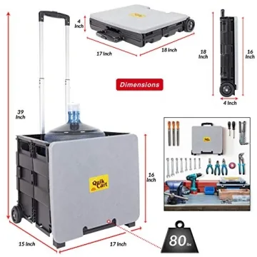 Quik Cart Portable Twin-Wheel Crate for Efficient Transport