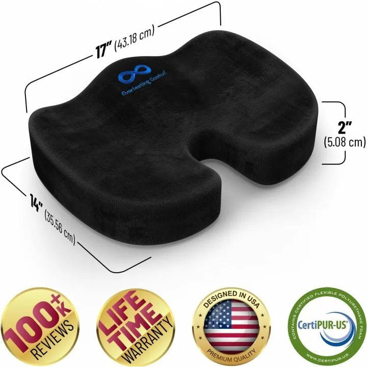 Everlasting Comfort Seat Cushion for Back Pain Relief