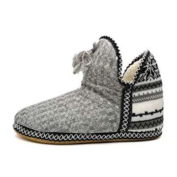 GPOS Women's Cashmere Knit House Booties for Comfort