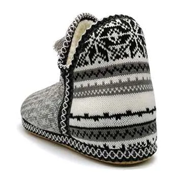 GPOS Women's Cashmere Knit House Booties for Comfort