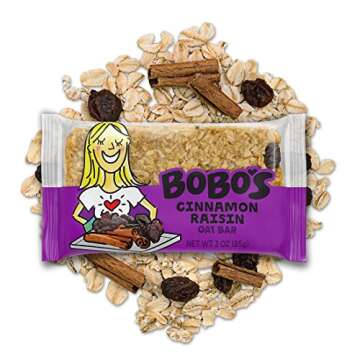 Bobo's Oat Bars, Cinnamon Raisin, 3 oz Bar (12 Pack), Gluten Free Whole Grain Snack and Breakfast Ba...