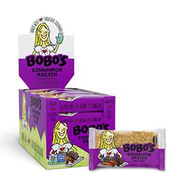Bobo's Oat Bars, Cinnamon Raisin, 3 oz Bar (12 Pack), Gluten Free Whole Grain Snack and Breakfast Bar