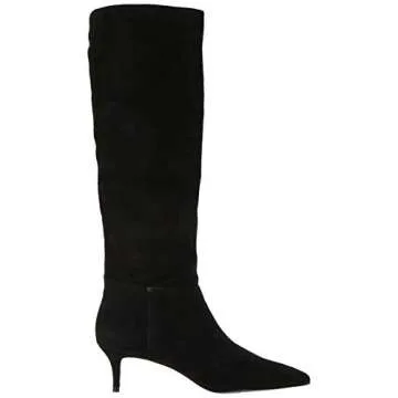 STEVEN by Steve Madden Women's Kirby Fashion Boot, Black Suede, 7.5 M US