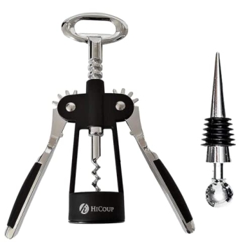 HiCoup Corkscrew Wine Opener - Ergonomic, Double Winged Beer and Wine Bottle Openers - Easy to Use, ...