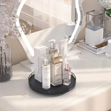 Versatile 10 Inch Oak Wood Lazy Susan Turntable Organizer