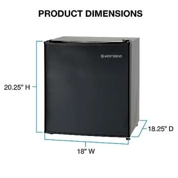 West Bend 1.7 Cu.Ft. Mini Fridge for Home or Office