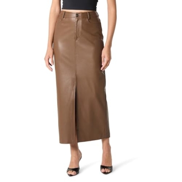 The Drop Women’s Larissa Vegan Leather Maxi Skirt - Elevate Your Style!