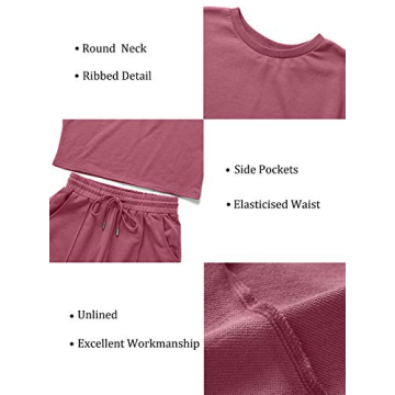 ZESICA Women's Long Sleeve Crop Top & Pants Pajama Set