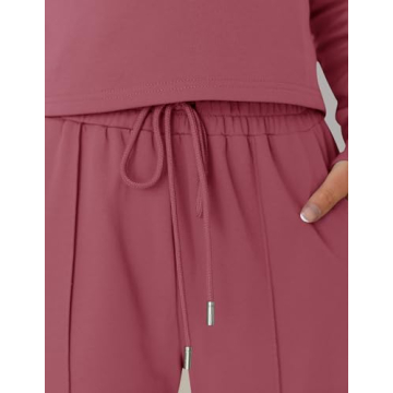ZESICA Women's Long Sleeve Crop Top & Pants Pajama Set