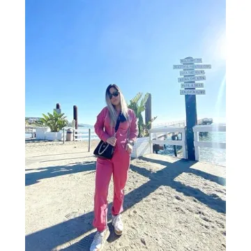 ZESICA Women's Long Sleeve Crop Top & Pants Pajama Set