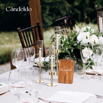 Gold Hurricane Candle Holders for Elegant Table Centerpiece