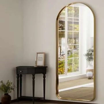 Extra Large 71"x30" Arched Full-Length Mirror - Wall-Mounted or Leaning Mirror with Aluminum Alloy Frame - Modern and Simple Home Decor - Vanity Mirror for Living Room and Bedroom