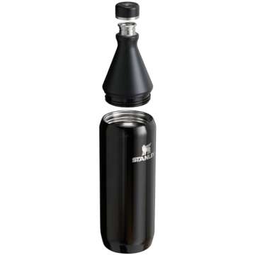 Stanley All Day Slim Bottle | 34 oz Insulated Water Bottle for Travel & Gym | Black Gloss | BPA-Free