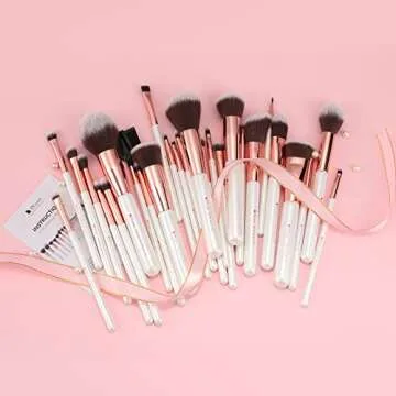DUcare Makeup Brushes Set Professional 27Pcs Makeup Brushes Premium Synthetic Kabuki Foundation Blending Face Powder Blush Concealers Eye Shadows Make Up Brushes Kit White
