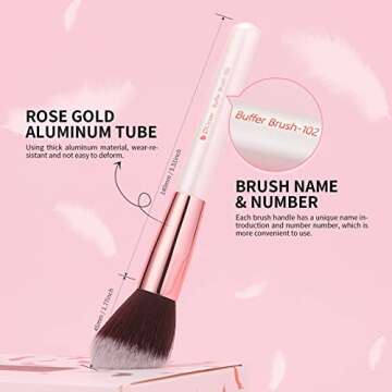 DUcare Makeup Brushes Set Professional 27Pcs Makeup Brushes Premium Synthetic Kabuki Foundation Blending Face Powder Blush Concealers Eye Shadows Make Up Brushes Kit White