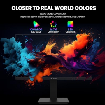 CRUA 24.5-Inch Monitor 165Hz FHD with Ergonomic Design