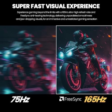 CRUA 24.5-Inch Monitor 165Hz FHD with Ergonomic Design