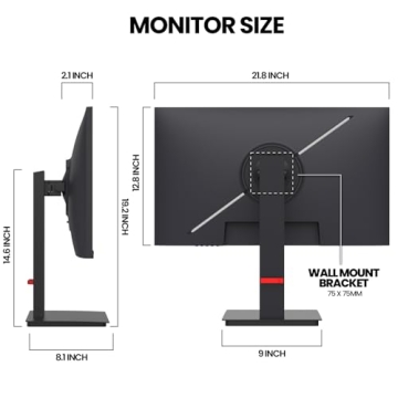 CRUA 24.5-Inch Monitor 165Hz FHD with Ergonomic Design
