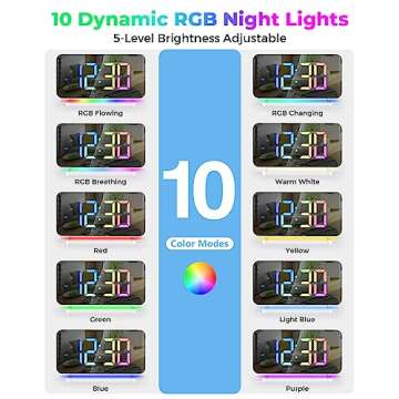 SZELAM LED Mirror Alarm Clock with USB Charging