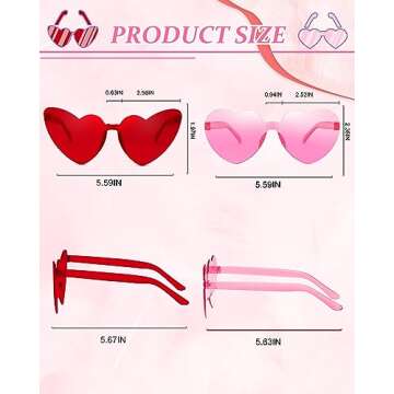 Salfboy 10 Pairs Heart Sunglasses for Women Candy Color Sunglasses Eyewear Bachelorette Sunglasses Party Favors