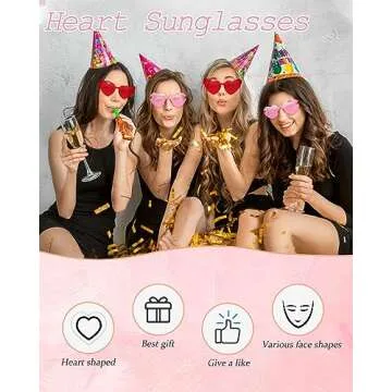 Salfboy 10 Pairs Heart Sunglasses for Women Candy Color Sunglasses Eyewear Bachelorette Sunglasses Party Favors