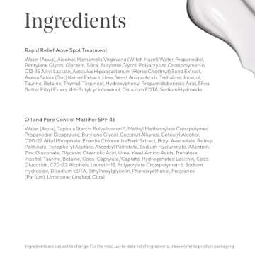 Murad Acne Solutions Value Set - 2-Piece Full Size Set ($75 Value) - Acne Fighting Skincare Set - Oil and Pore Control Mattifier SPF 45 1.7Fl Oz, Rapid Relief Acne Spot Treatment 0.5Fl Oz