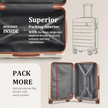 imiomo 3-Piece Luggage Set with Spinner Wheels for Stylish Travel