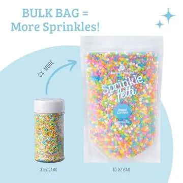 Sweets Indeed, Pastel Bulk Sprinkles, Edible Sprinkle Mix, Confetti Quin, Perfect for Cake Decorations, Baking, Ice Cream, Cookies, Cupcake Topper, 10 ounces (Pastel Confetti)