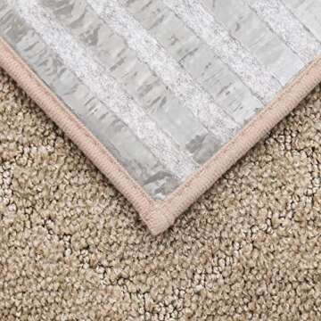 COSY HOMEER Edging Stair Treads Non-Slip Carpet Mat 28inX9in Indoor Stair Runners for Wooden Steps, Edging Stair Rugs for Kids and Dogs, 100% Polyester TPE Backing (15pc, Beige)