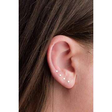 Tiny Round Dot Disc Stud Earrings for Elegant Minimalism