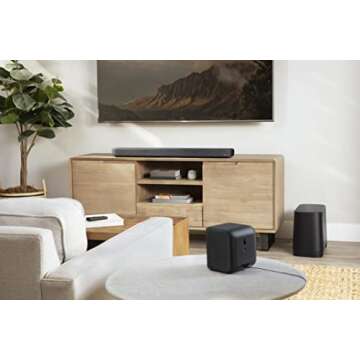 Polk Audio True Surround III 5.1 Channel Wireless Surround Sound System, Includes Sound Bar, L & R Rear Surrounds and 7'' Subwoofer, Dolby Digital Decoding, Built-in Bluetooth, Easy Setup, Black