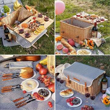 4 Person Wicker Picnic Basket for Perfect Outings
