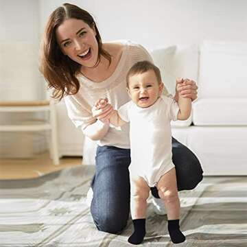 GRPSKCOS 12-Pair Non-Slip Baby Socks for Kids