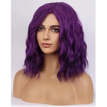 BERON Purple Short Curly Wigs for Women | Cosplay & More