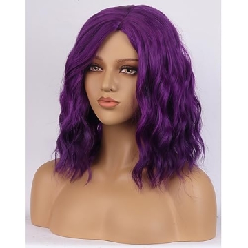 BERON Purple Short Curly Wigs for Women | Cosplay & More