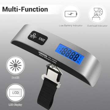 Luggage Scale, Dr.meter Travel Essentials Backlight LCD Display 110lb/50kg Luggage Weight Scale for ...