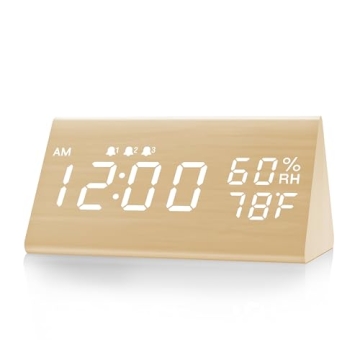 Stylish JALL Digital Alarm Clock with Custom Alarms and Humidity Sensor