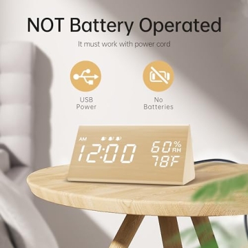 Stylish JALL Digital Alarm Clock with Custom Alarms and Humidity Sensor