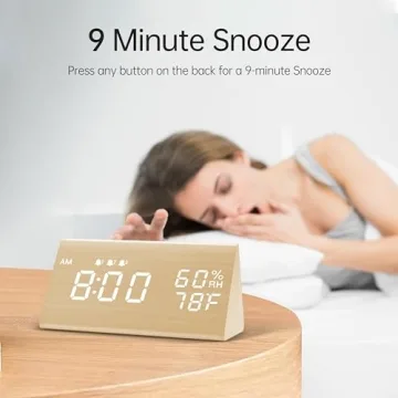 Stylish JALL Digital Alarm Clock with Custom Alarms and Humidity Sensor